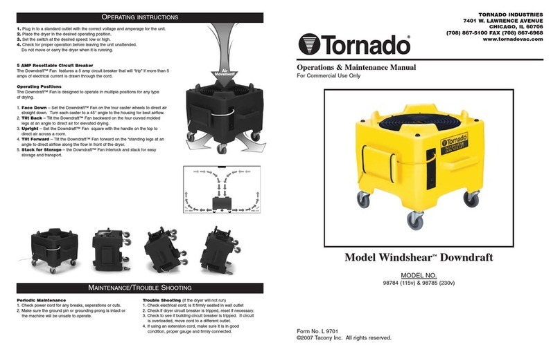 Tornado Windshear Downdraft 98784 Operation & maintenance manual Tornado Windshear Downdraft 98784 Operation & maintenance manual