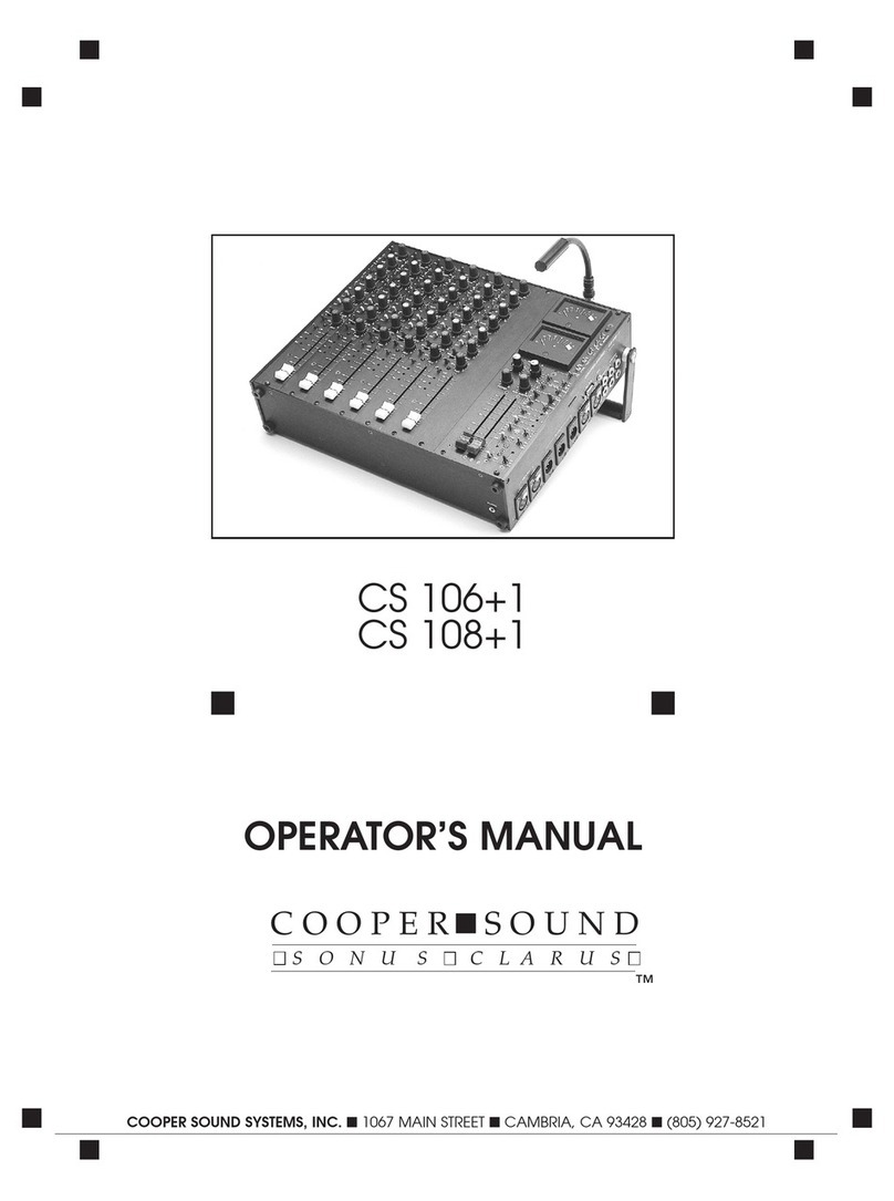 Cooper Sound CS 108+1 Operator's manual