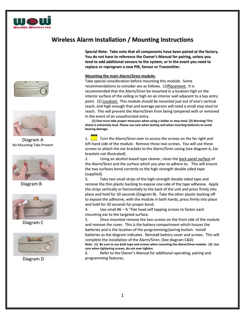 WestOz Wireless Alarm User manual