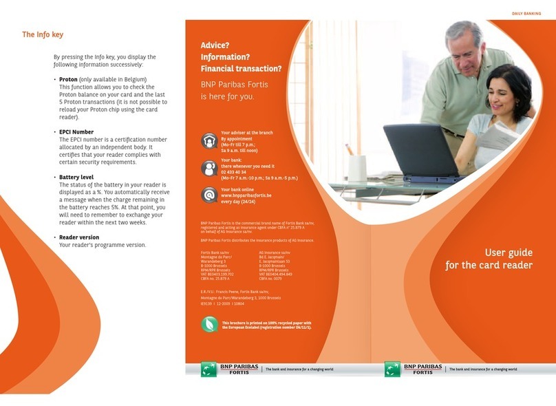 BNP Paribas Fortis Card reader user guide