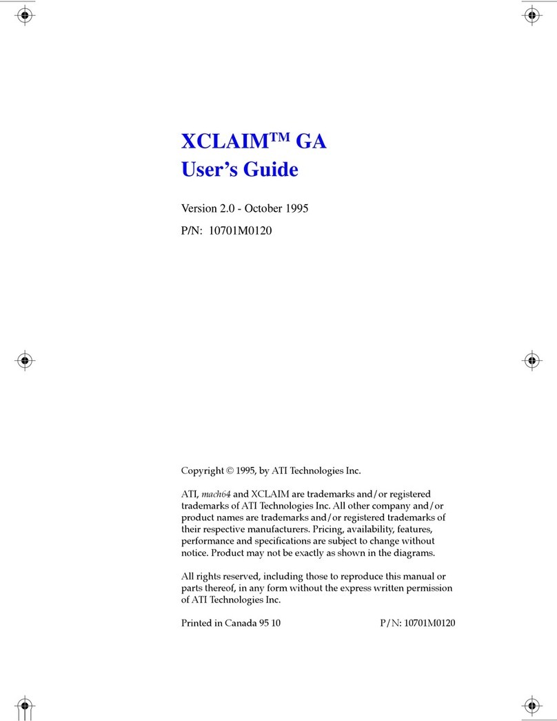 ATI Technologies XCLAIM GA User manual ATI Technologies XCLAIM GA User manual