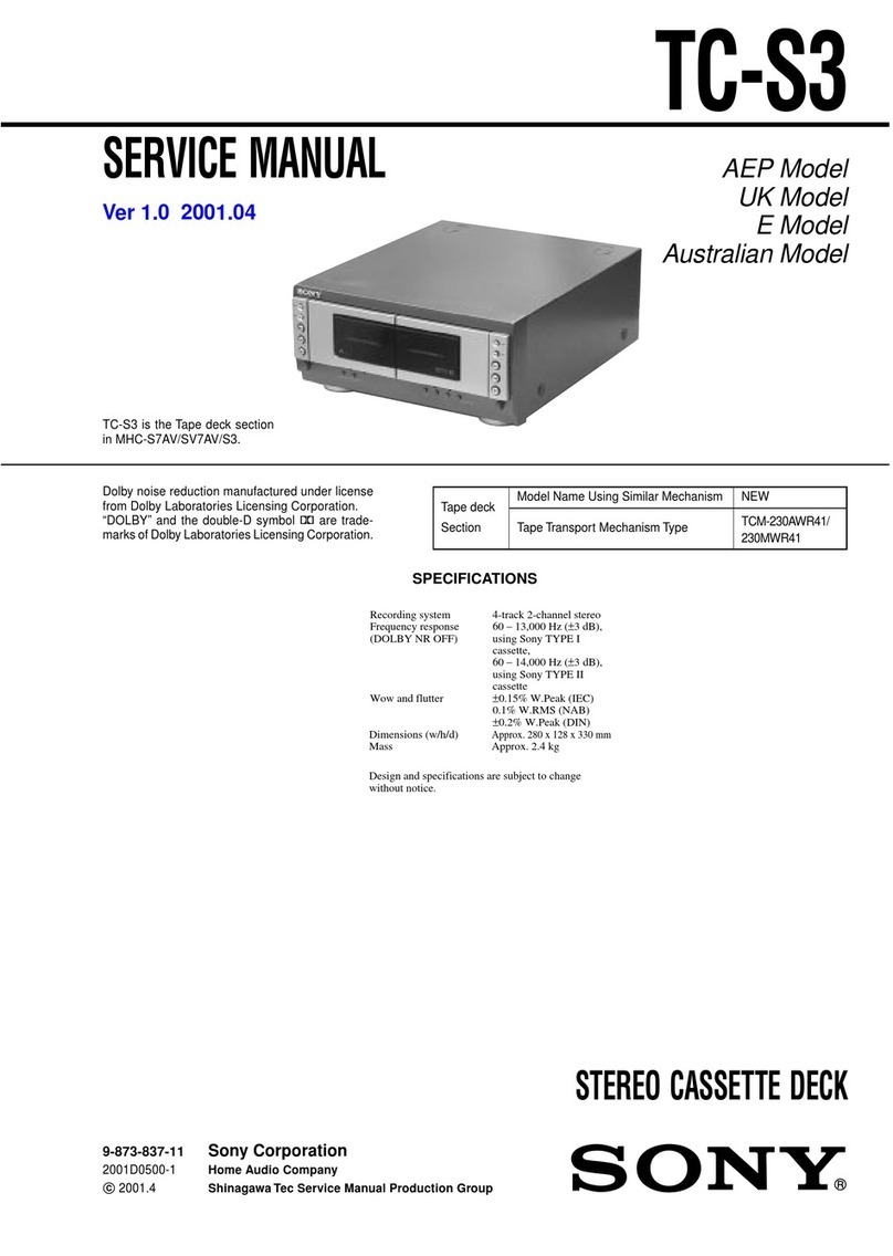 Sony TC-S3 User manual