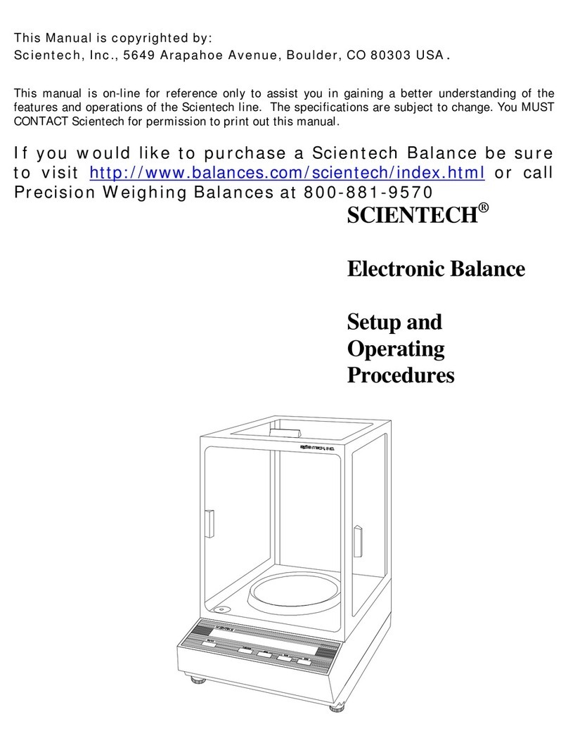 ScienTECH Electronic Balance Setup and operating procedures