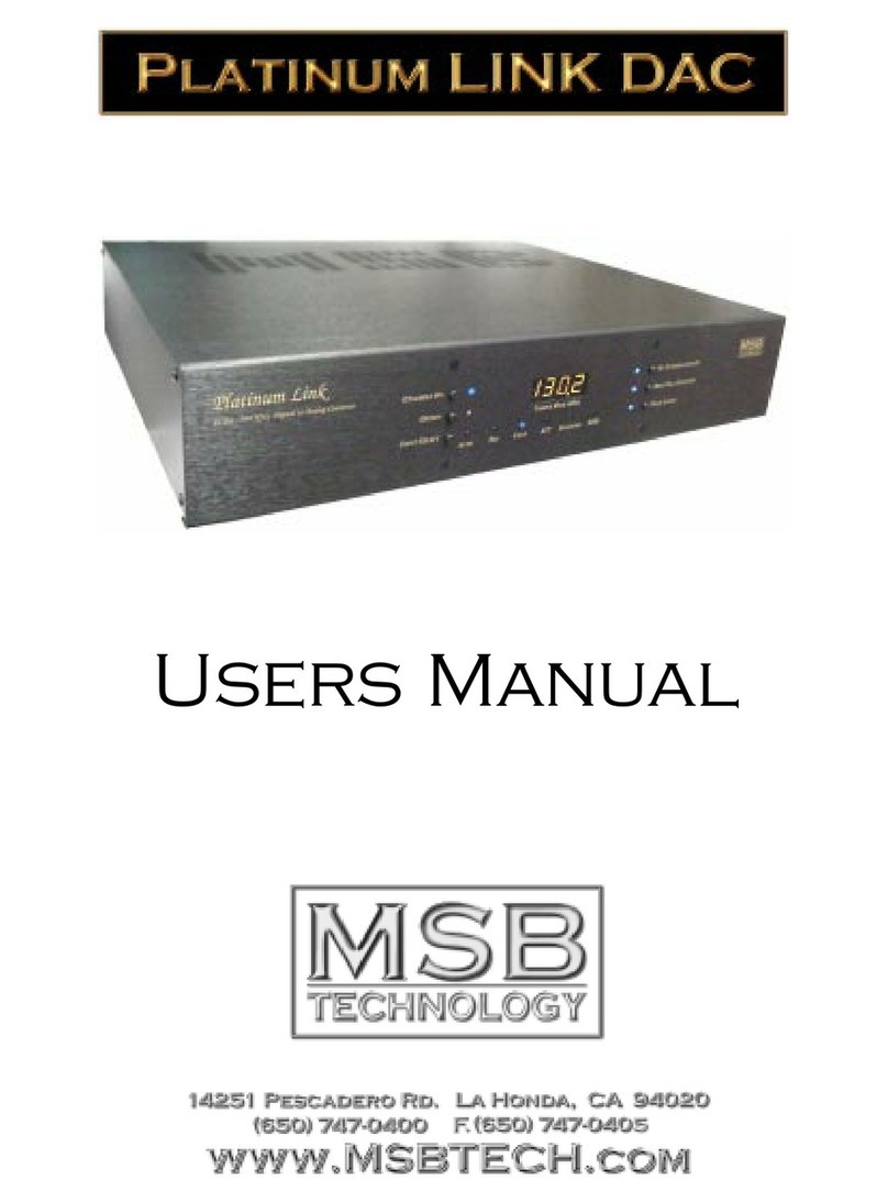 MSB Technology Platinum LINK DAC User manual