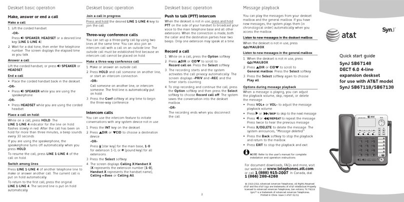 AT&T SynJ SB67148 User manual