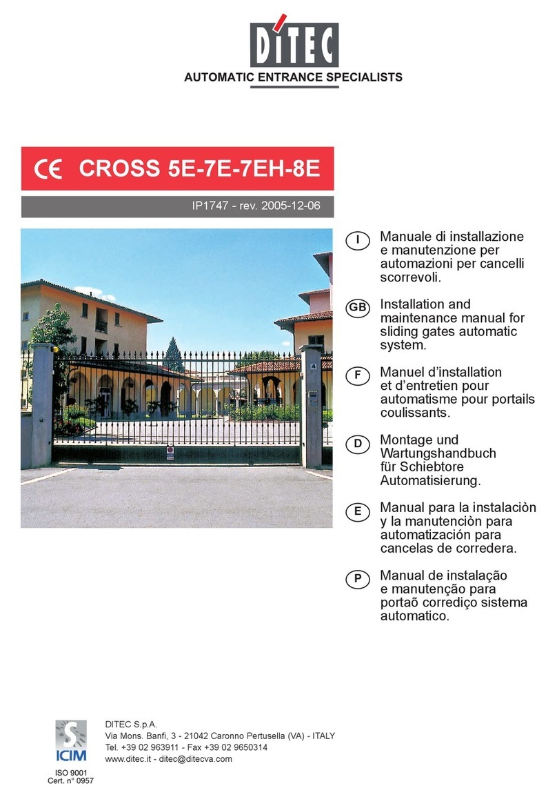 DITEC CROSS 5E-7E-7EH-8E Manual