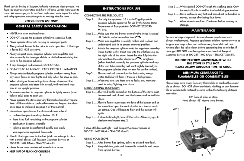 Texsport 14204 operating manual