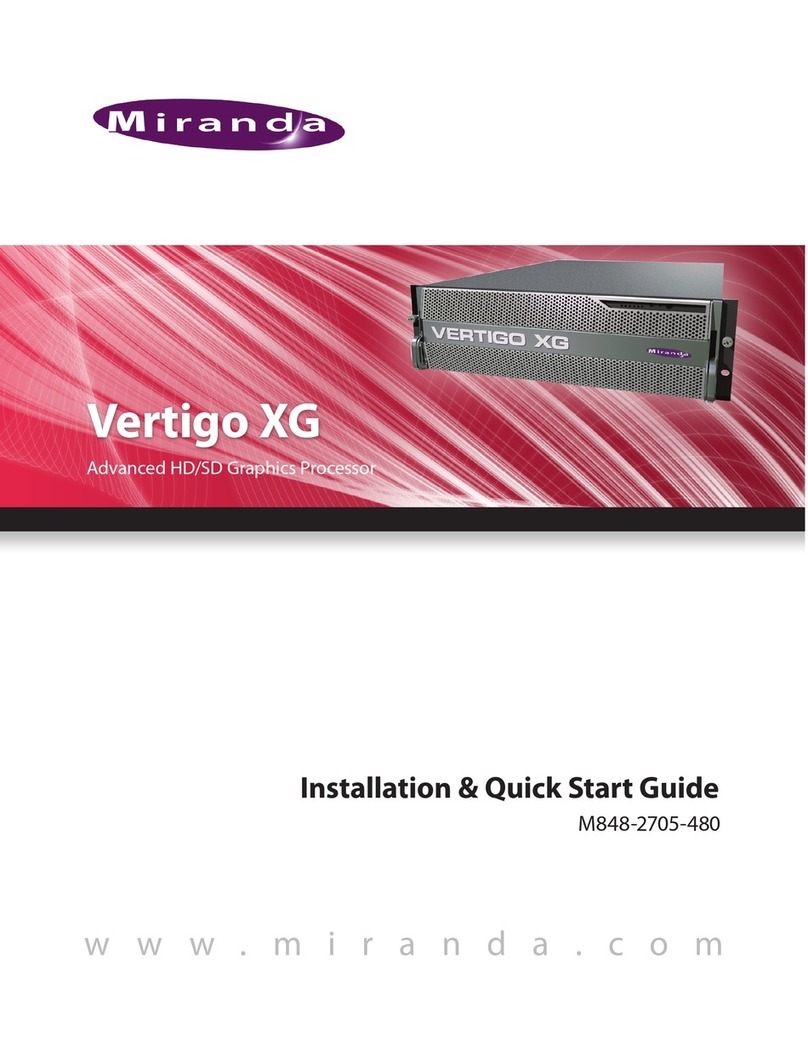 Miranda Vertigo XG Installation & quick start guide