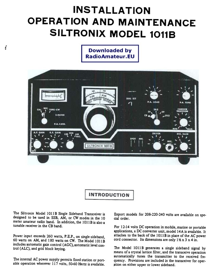 SILTRONIX 1011B Installation & operation manual