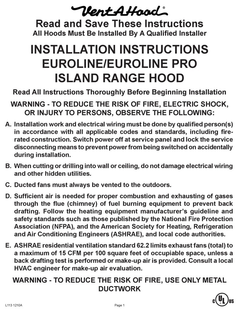 VentAHood EUROLINE installation instructions VentAHood EUROLINE installation instructions