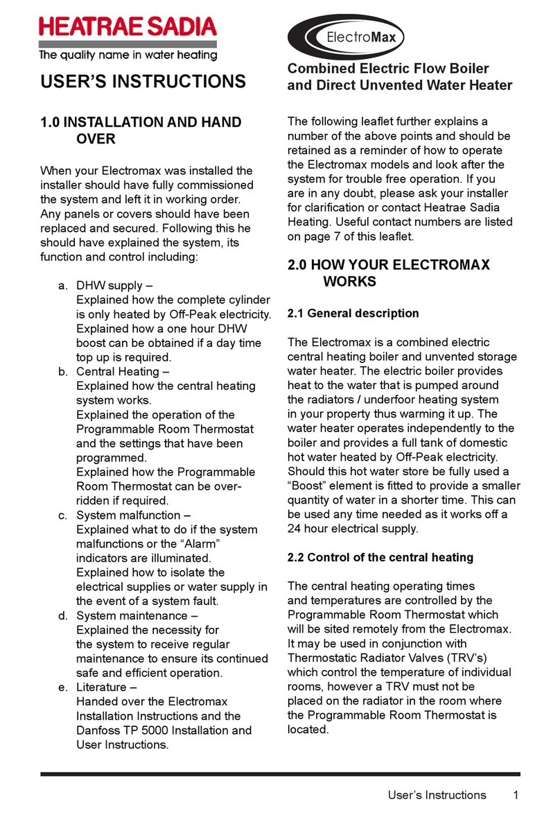 Heatrae Sadia ELECTROMAX User manual