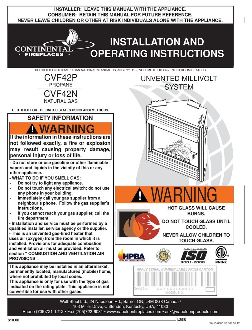 Continental Fireplaces CVF42P User manual