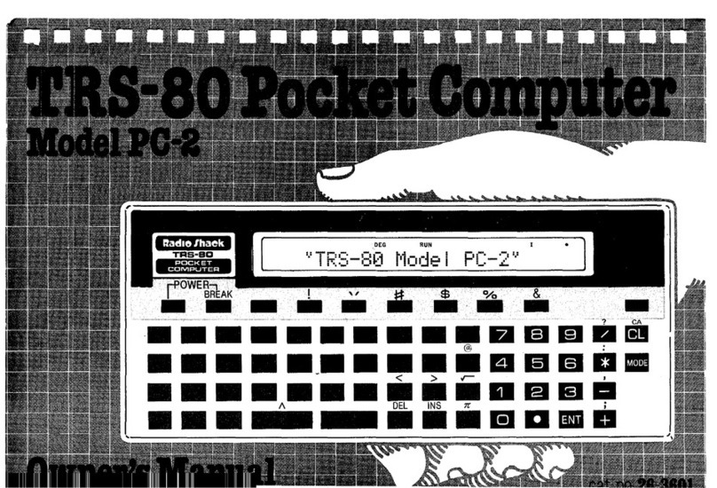 Radio Shack PC-2 TRS-80 owner's manual