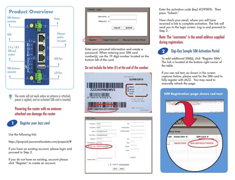 B&B Electronics Spectre RT3G-30xB1003 quick start guide