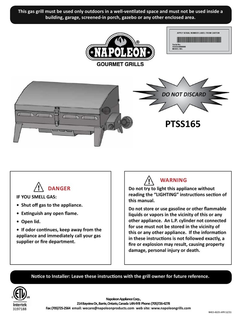 Napoleon PTSS165 User manual