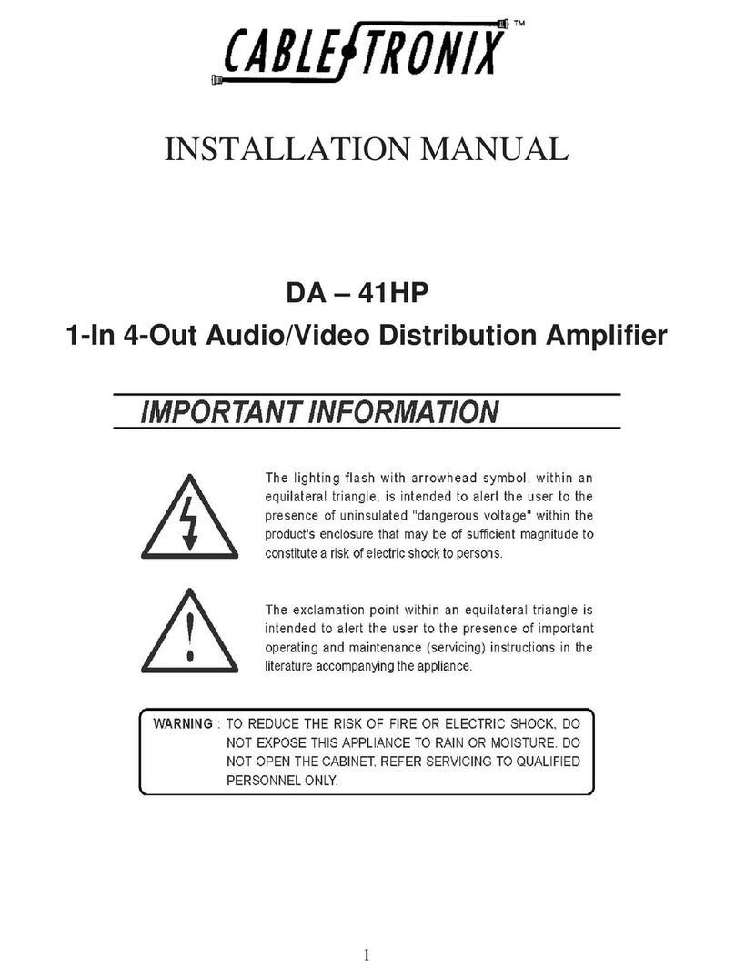 Cable-Tronix DA – 41HP installation manual