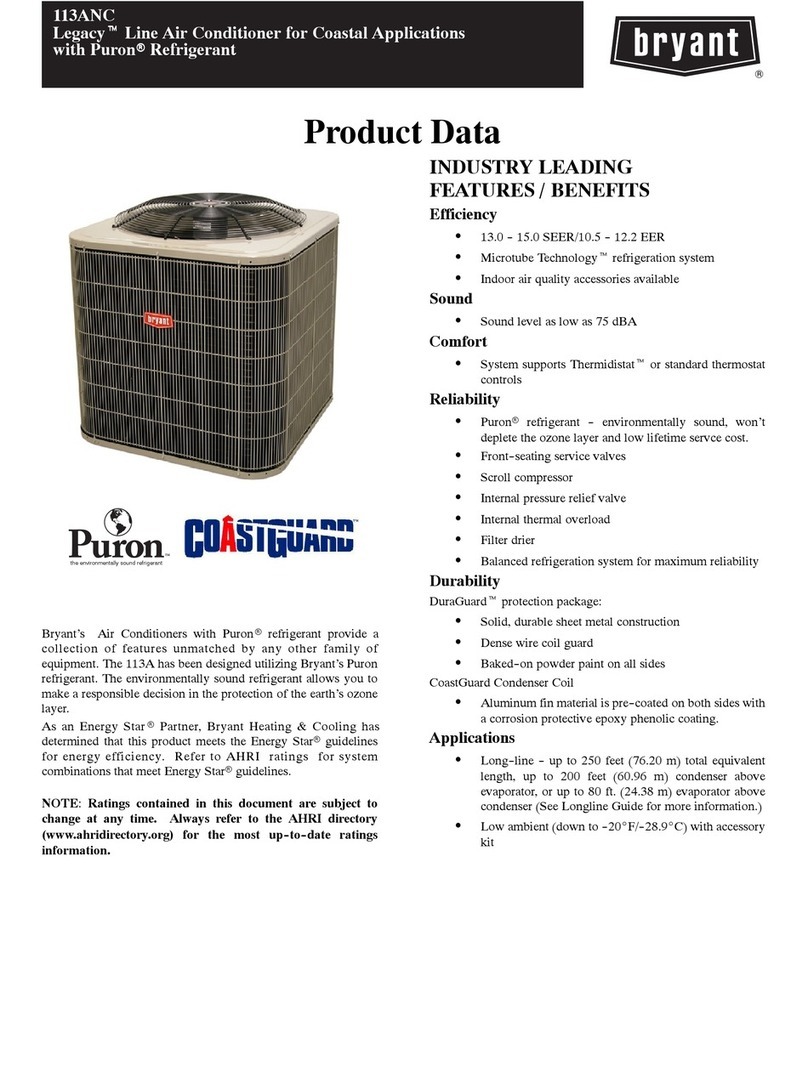 Bryant Legacy 113ANC Series Operation manual