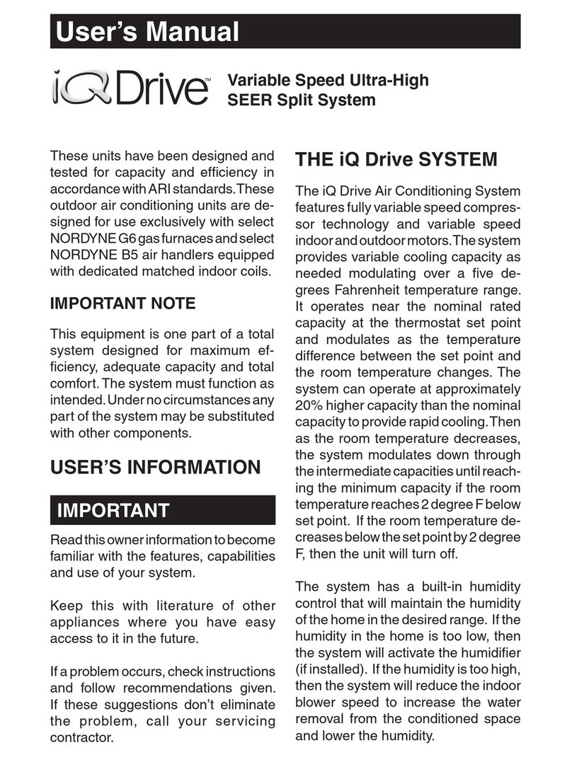 Nordyne IQ Drive User manual