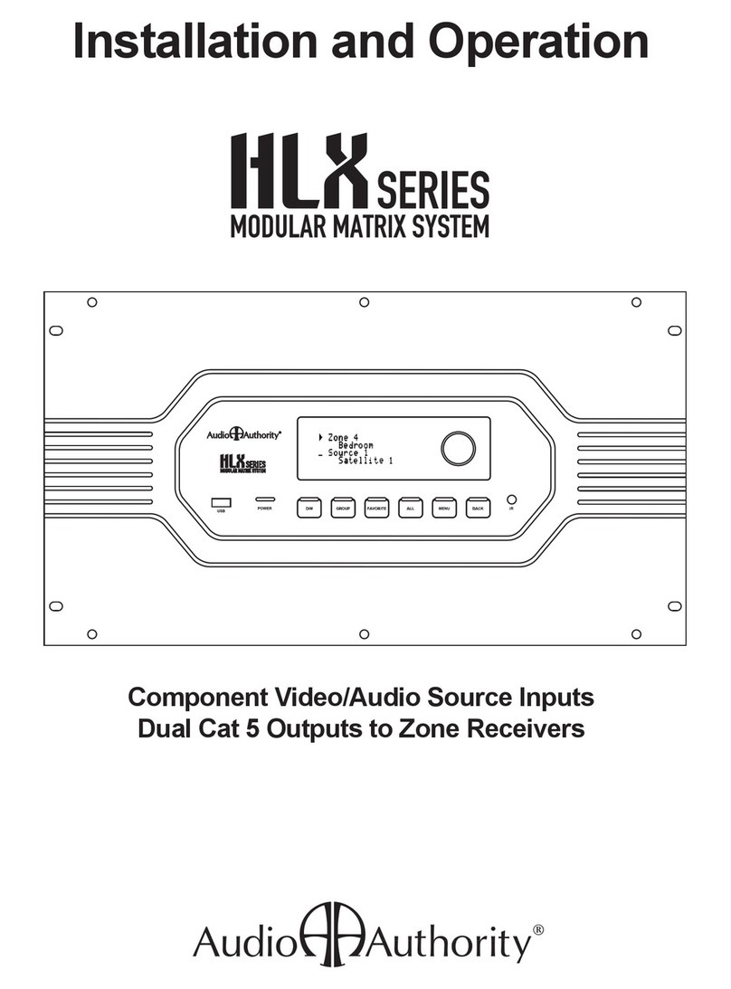 Audio Authority HLX Series Installation and operation