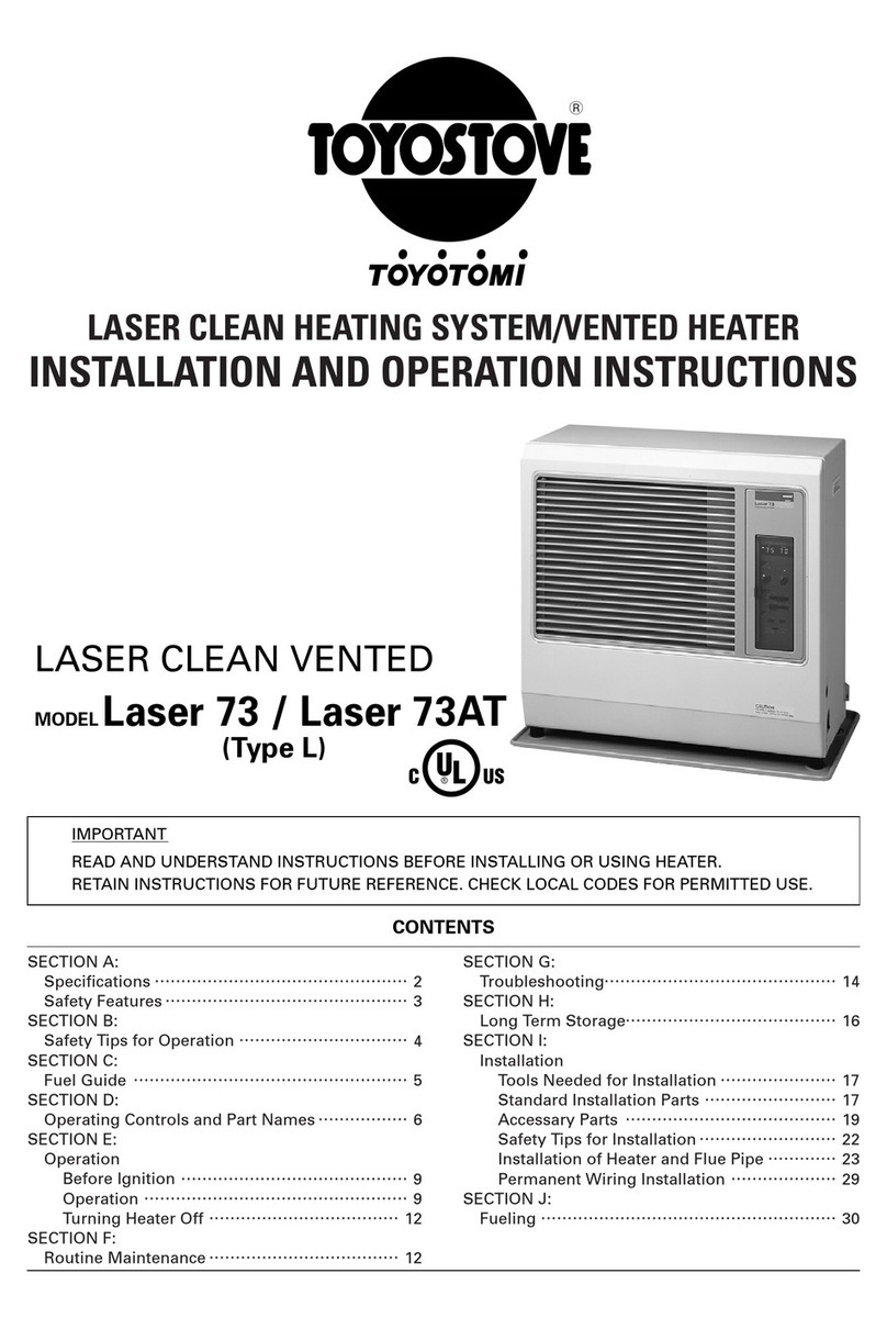 Toyostove Laser 73 Installation and operation instructions