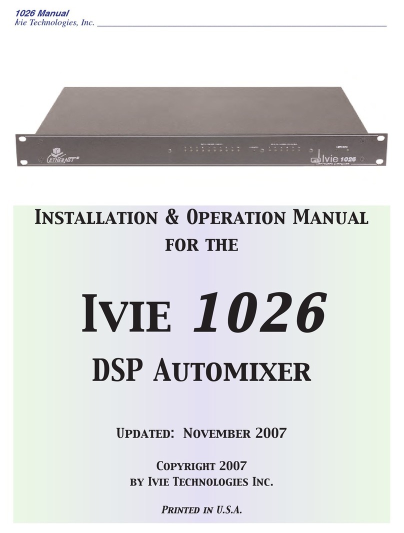 IVIE 1026 Installation & operation manual