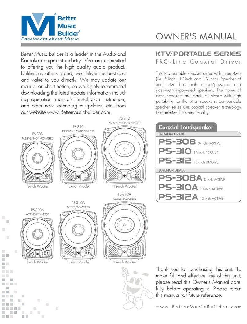 Better Music Builder KTV/Portable PS-308 User manual