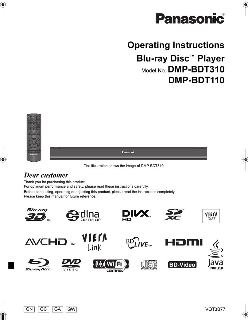 Panasonic DMP-BDT310 User manual