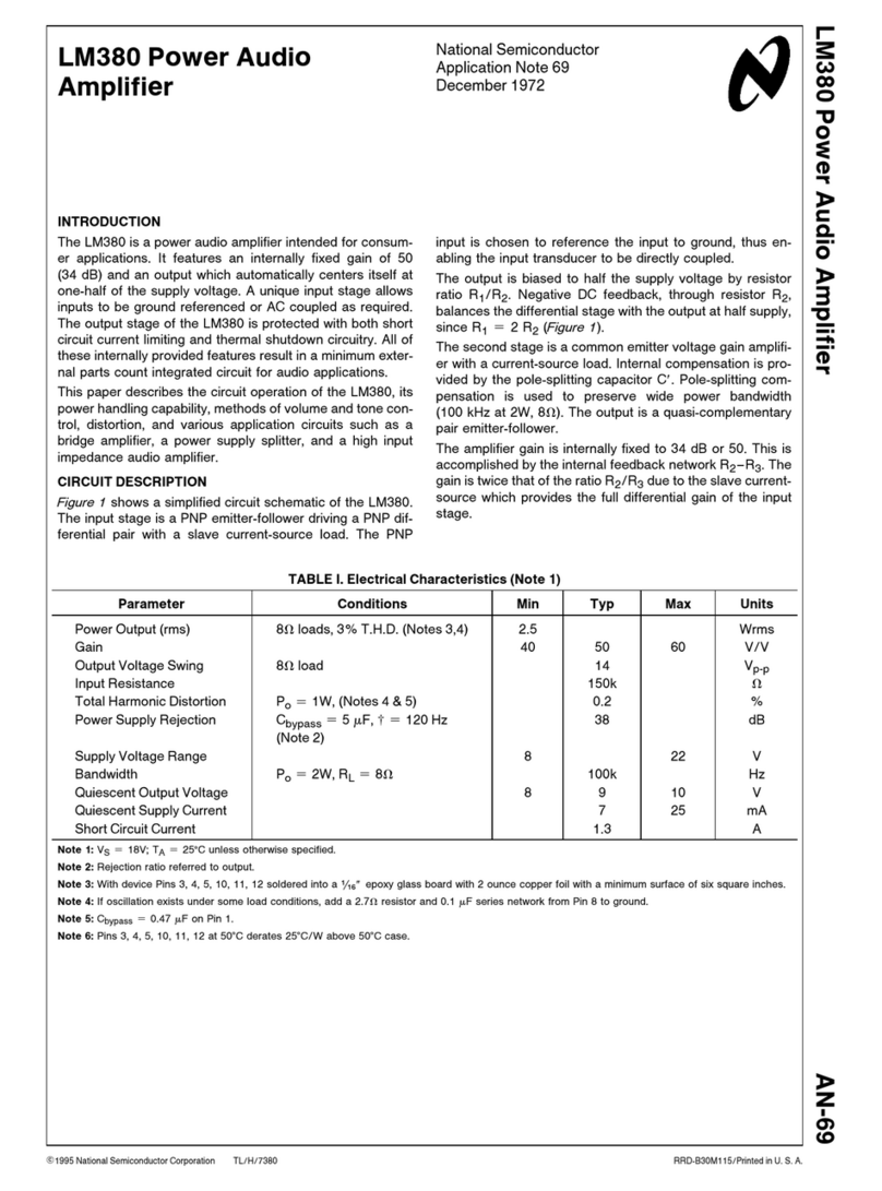 National Semiconductor LM380 user manual