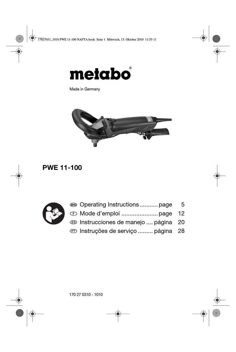 Metabo PWE 11-100 operating instructions