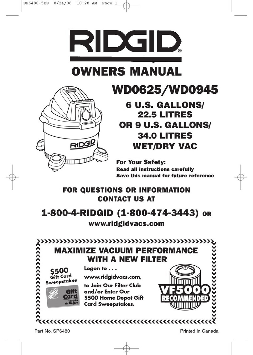 RIDGID WD0625 owner's manual