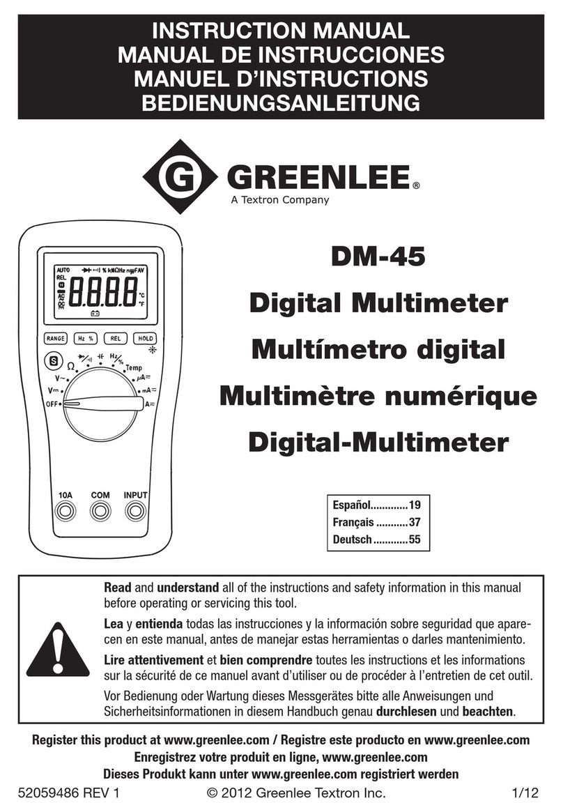 Greenlee DM-45 User manual