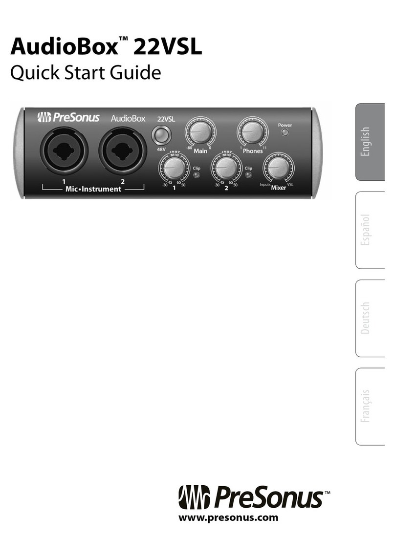 PRESONUS AudioBox 22VSL quick start guide