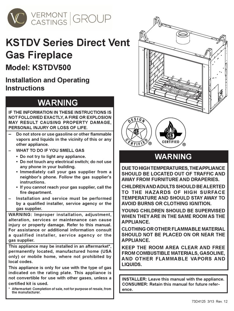Vermont Castings KSTDV500 Installation and operating instructions Vermont Castings KSTDV500 Installation and operating instructions