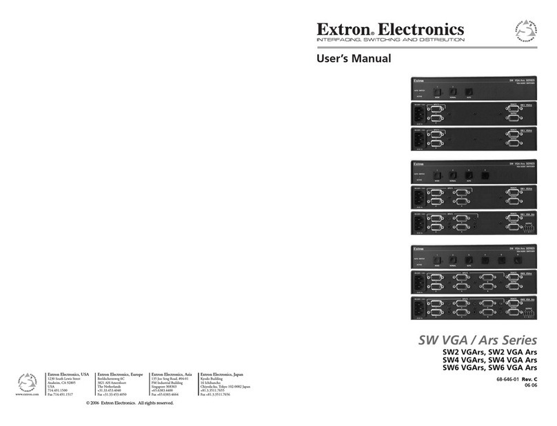 Extron electronics SW2 VGArs User manual