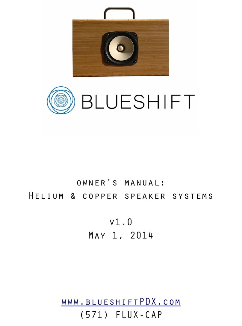 Blueshift Helium & copper speaker systems User manual