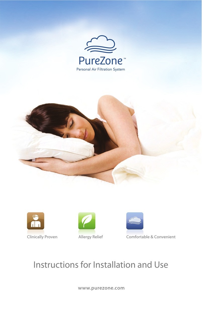 Purezone Personal Air Filtration System Installation and use instructions