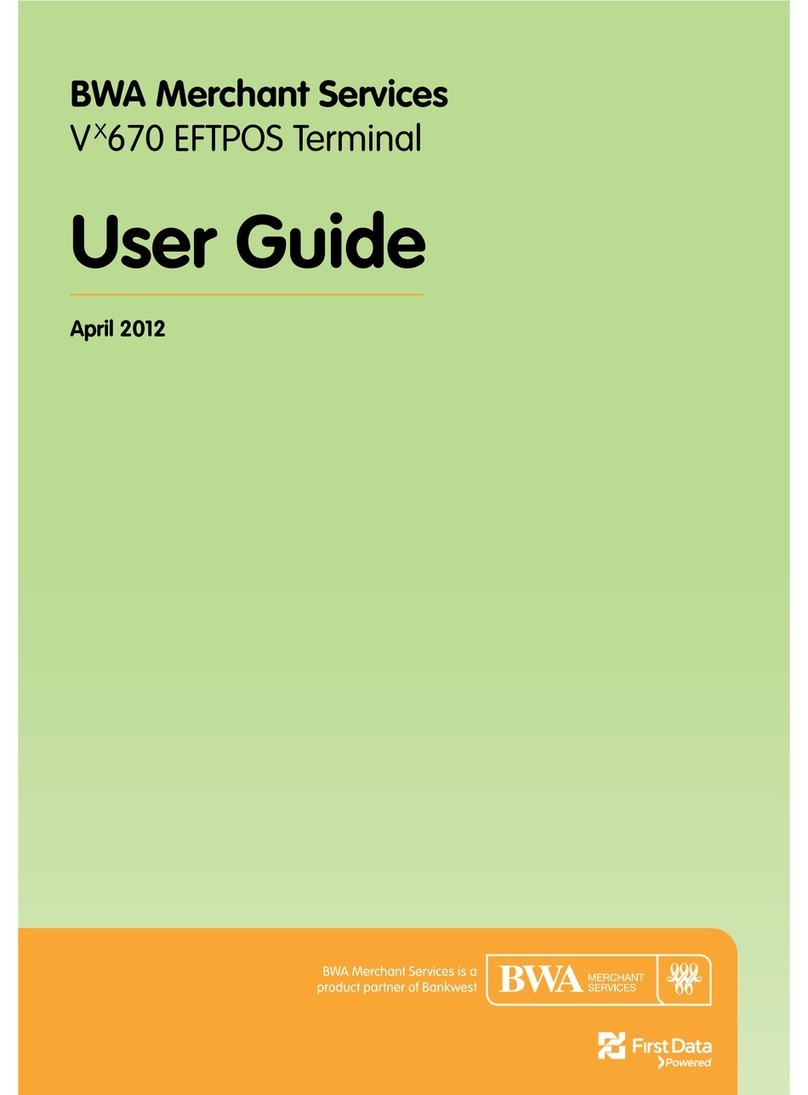 BWA Merchant Services V X670 EFTPOS user guide BWA Merchant Services V X670 EFTPOS user guide