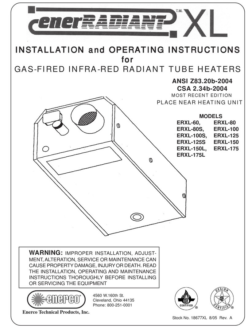 ENERCORP HEATSTAR enerRADIANT ERXL-60 Installation and operaing instructions