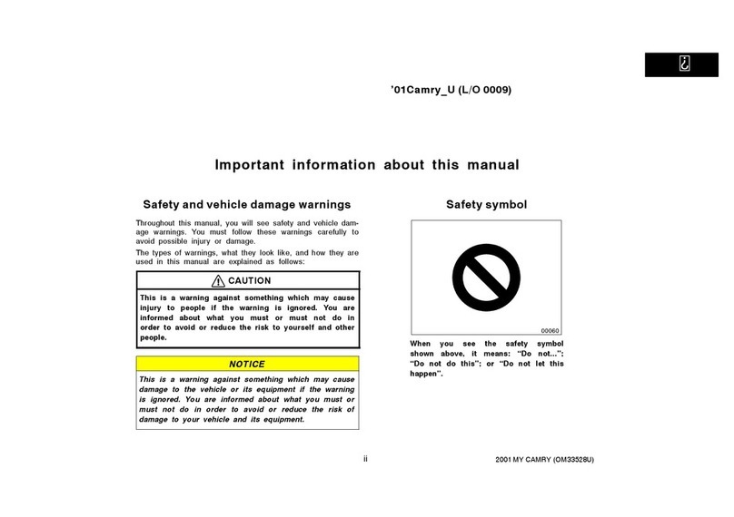Toyota 2001 Camry owner's manual