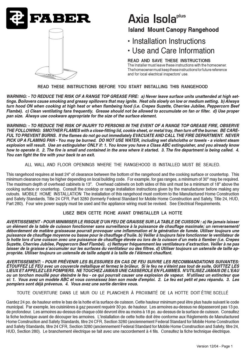 Faber AXIA ISOLA User manual