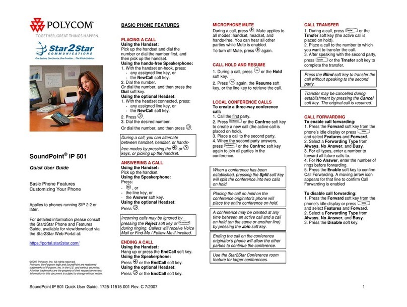 Polycom SoundPoint IP 501 Quick user guide