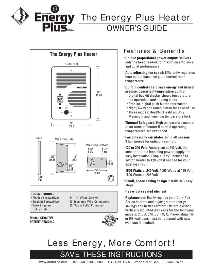 Energy Plus CE163TW owner's guide