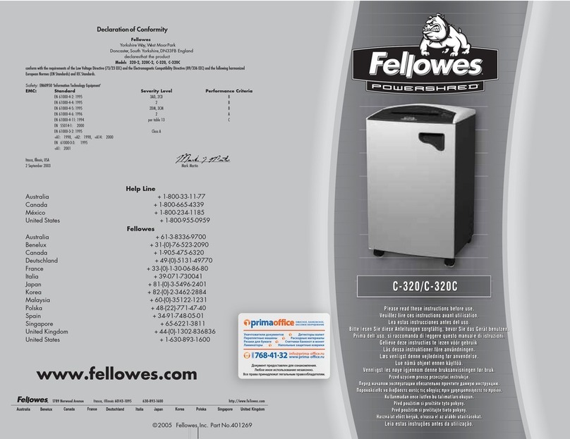 Fellowes Powershred C-320 instructions