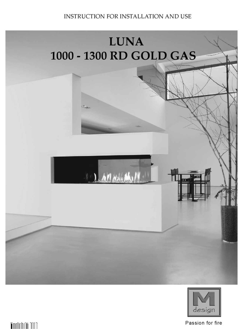 M Design LUNA1300 RD GOLD GAS Instructions for installation and use M Design LUNA1300 RD GOLD GAS Instructions for installation and use