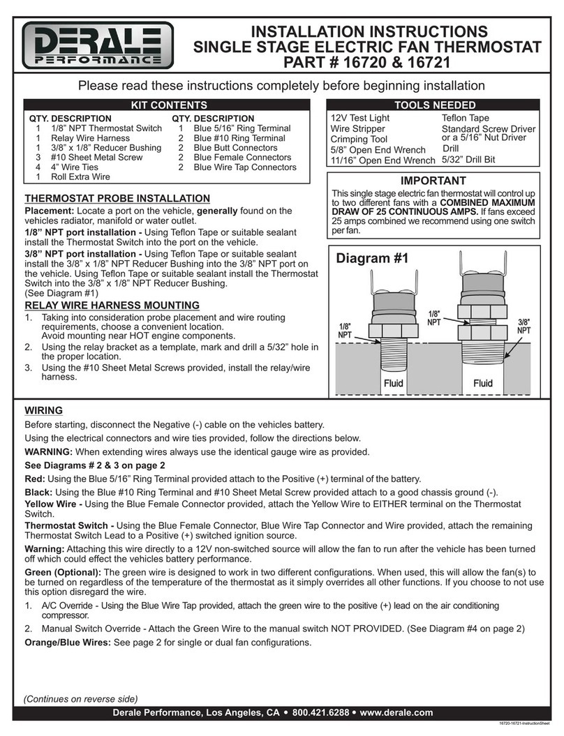 Derale 16720 installation instructions