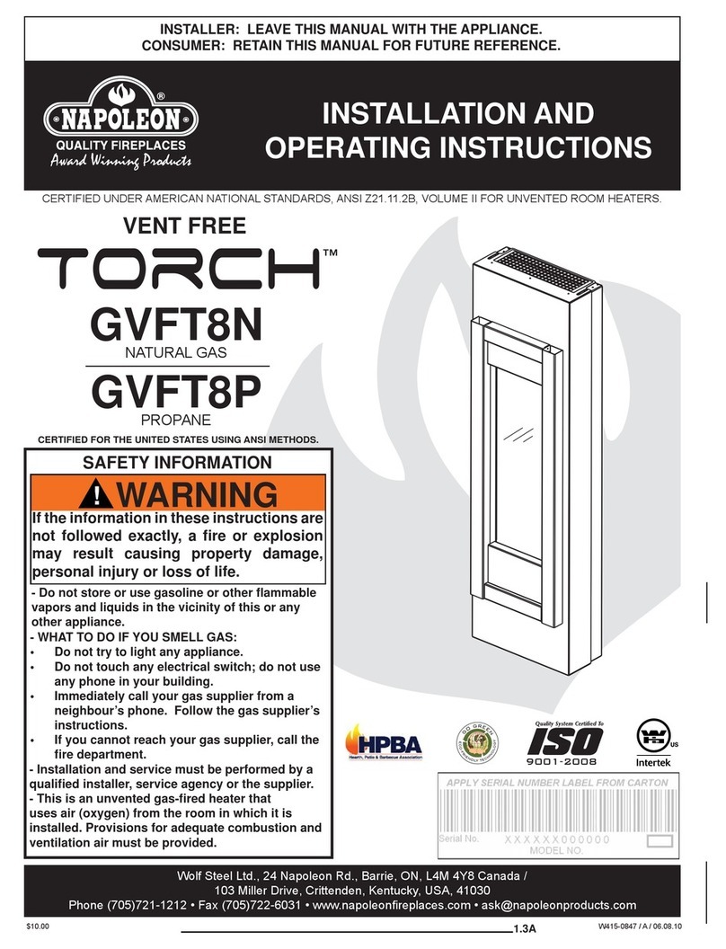 Napoleon Torch GVFT8N User manual