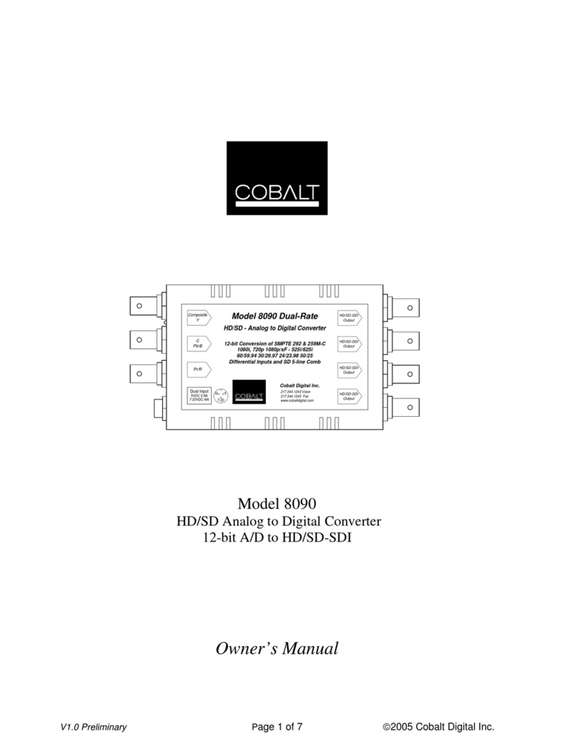Cobalt Digital Inc 8090 User manual