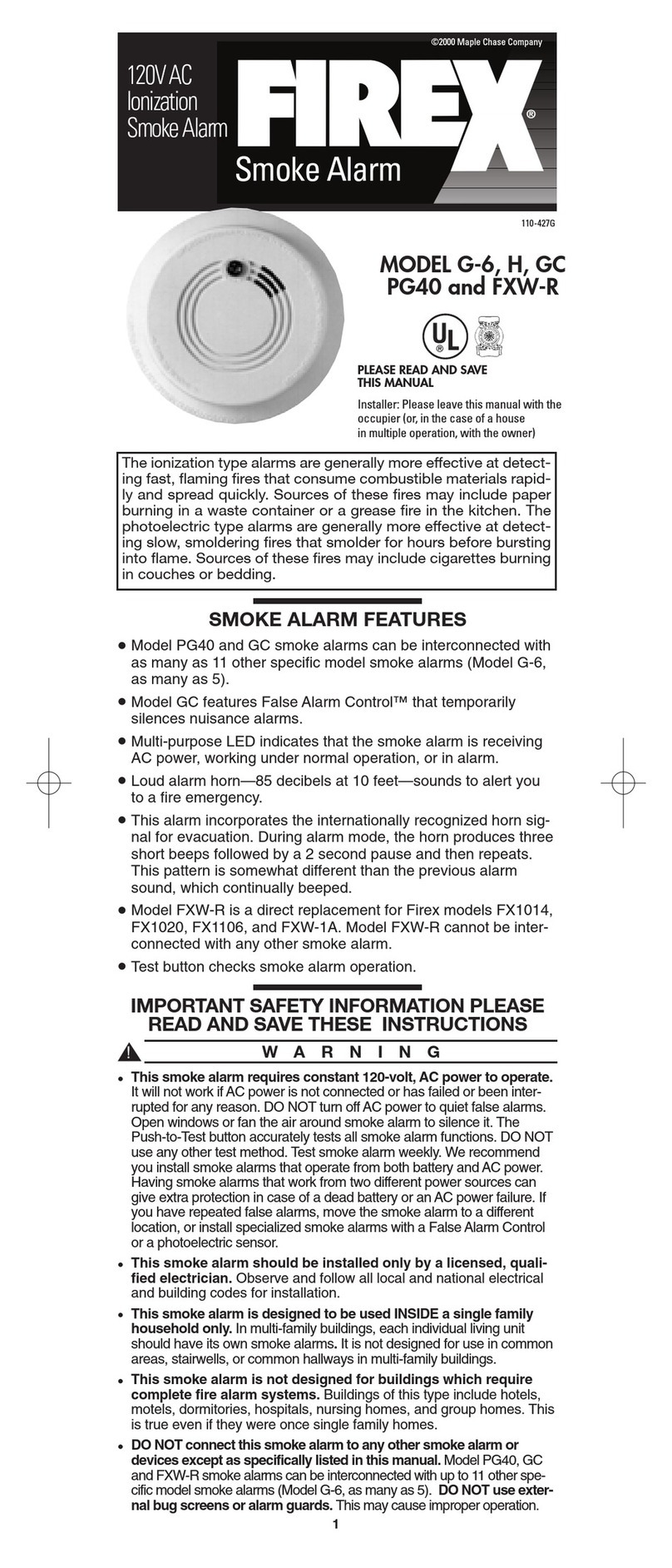 Firex G-6 instructions Firex G-6 instructions
