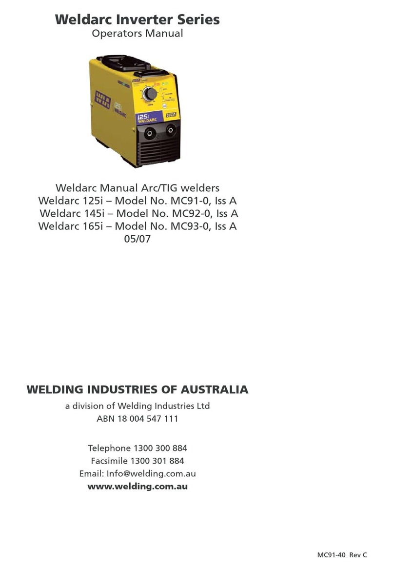 WELDING INDUSTRIES 125i MC91-0 User manual