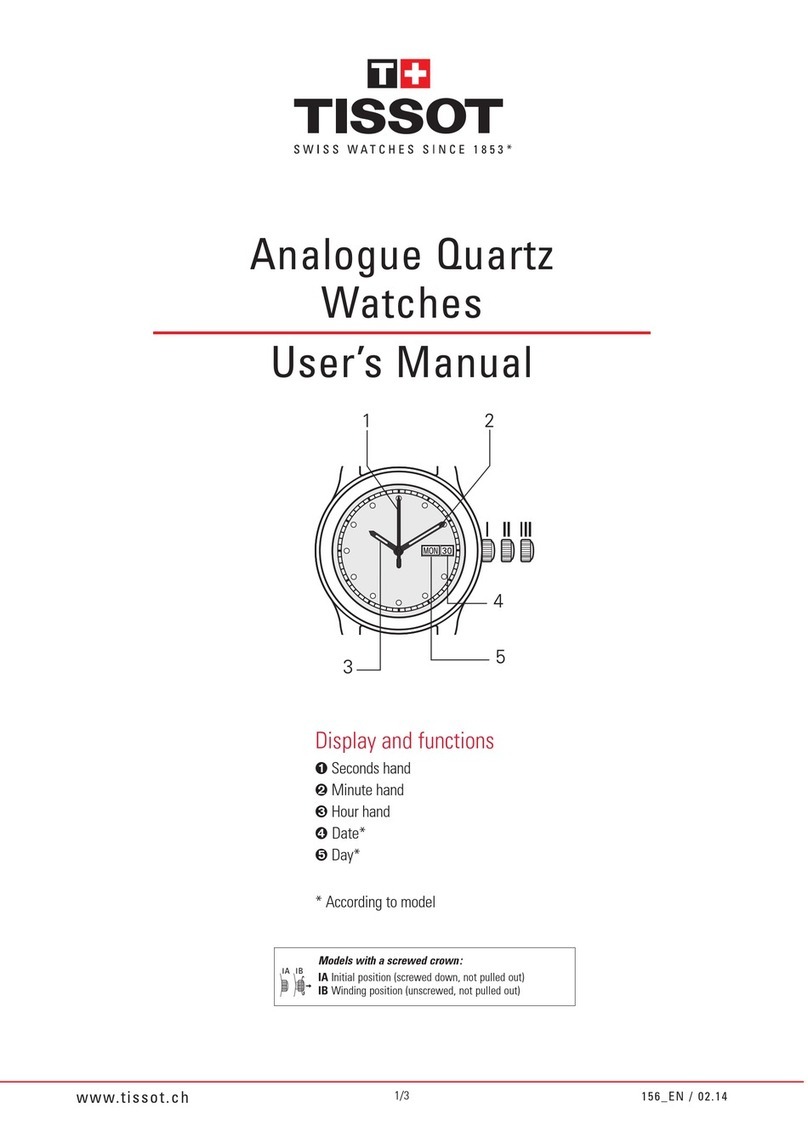 Tissot Analogue Quartz User manual